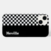 Personalised Two-Tone Checkerboard Case-Mate iPhoneケース (裏面 (横))