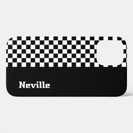 Personalised Two-Tone Checkerboard Case-Mate iPhoneケース (裏面 (横))