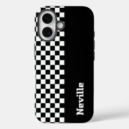 Personalised Two-Tone Checkerboard iPhone 16ケース