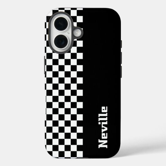 Personalised Two-Tone Checkerboard Case-Mate iPhoneケース (裏面)