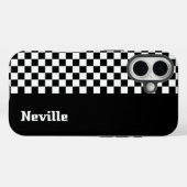 Personalised Two-Tone Checkerboard Case-Mate iPhoneケース (裏面 (横))