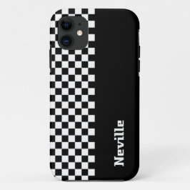 Personalised Two-Tone Checkerboard iPhone 11 ケース