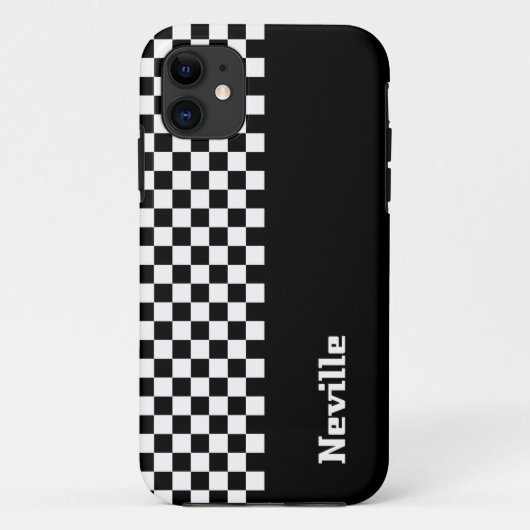 Personalised Two-Tone Checkerboard Case-Mate iPhoneケース (裏面)
