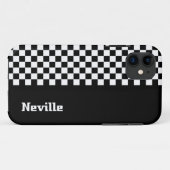 Personalised Two-Tone Checkerboard Case-Mate iPhoneケース (裏面(横))
