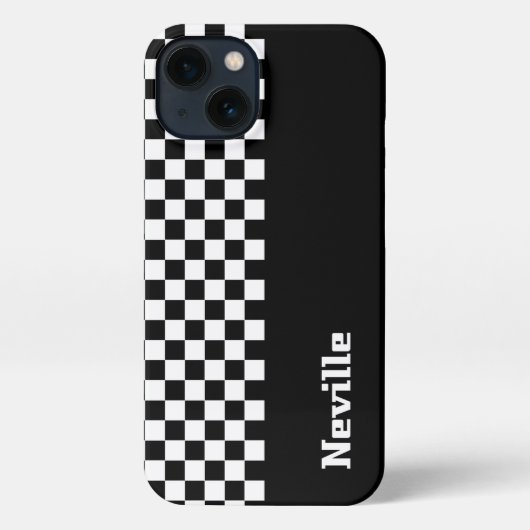 Personalised Two-Tone Checkerboard iPhoneケース (裏面)