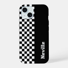Personalised Two-Tone Checkerboard iPhone 15ケース