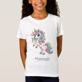 Personalised Unicorn Girls T-Shirt Tシャツ