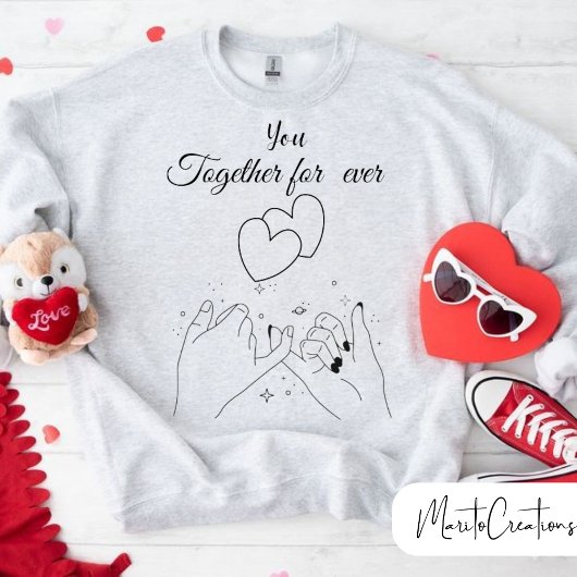 Personalised Valentine's Day sweater for couples スウェットシャツ