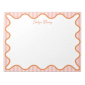 Personalised Vibrant Bold Colors Whimsical Wavy  ノートパッド (正面)