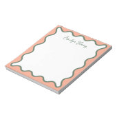 Personalised Vibrant Whimsical Wavy Border ノートパッド (回転)