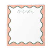 Personalised Vibrant Whimsical Wavy Border ノートパッド (正面)