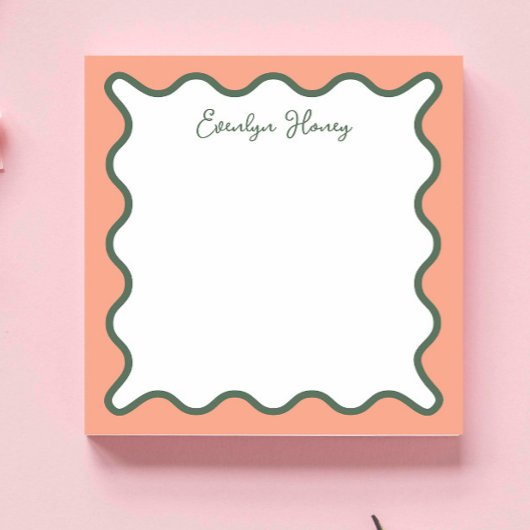 Personalised Vibrant Whimsical Wavy Border ノートパッド