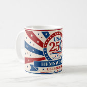 Personalised Vintage America 250 1776 -2026 コーヒーマグカップ (正面左)