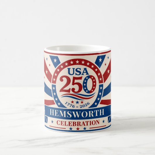 Personalised Vintage America 250 1776 -2026 コーヒーマグカップ (中央)