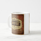 Personalised Vintage Coffee Mug – Freshly Brewed w コーヒーマグカップ (正面左)