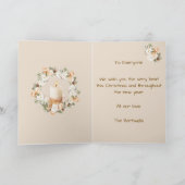 Personalised Watercolour Candle Wreath  Christmas  シーズンカード (内部)