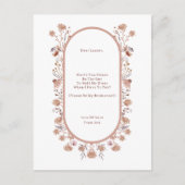 Personalised Wedding Be My Bridesmaid Invitation. ポストカード (正面)