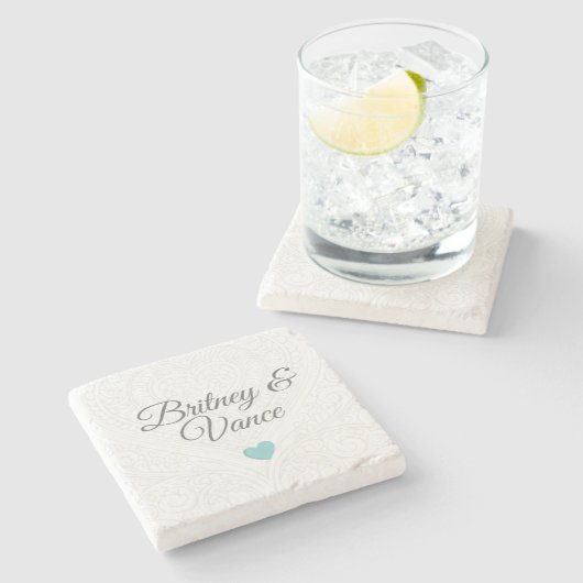 Personalised Wedding Coasters ストーンコースター (横)