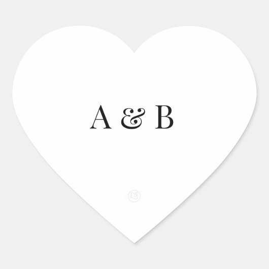 Personalised Wedding Envelope Sticker | Initials ハートシール (正面)