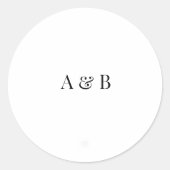 Personalised Wedding Envelope Sticker | Initials ラウンドシール (正面)
