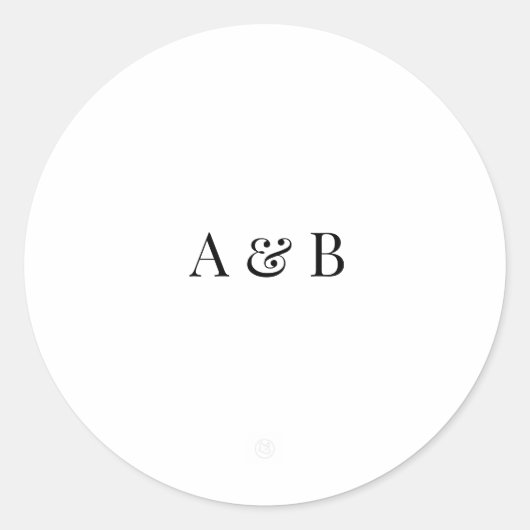 Personalised Wedding Envelope Sticker | Initials ラウンドシール (正面)