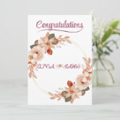 Personalised Wedding Floral Card | Newly Married  招待状 (スタンド正面)