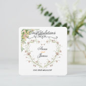 Personalised Wedding Floral Card | Newly Married 招待状 (スタンド正面)