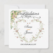 Personalised Wedding Floral Card | Newly Married 招待状 (正面)