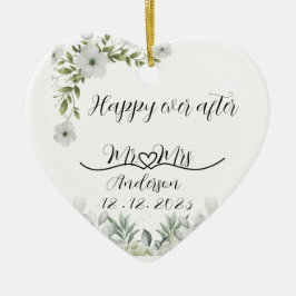 Personalised Wedding Gift happy ever after  セラミックオーナメント
