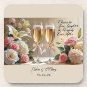 Personalised Wedding Hard plastic coaster コースター (正面)