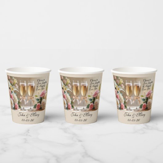 Personalised Wedding Paper Cups 紙コップ (複数)