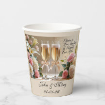 Personalised Wedding Paper Cups