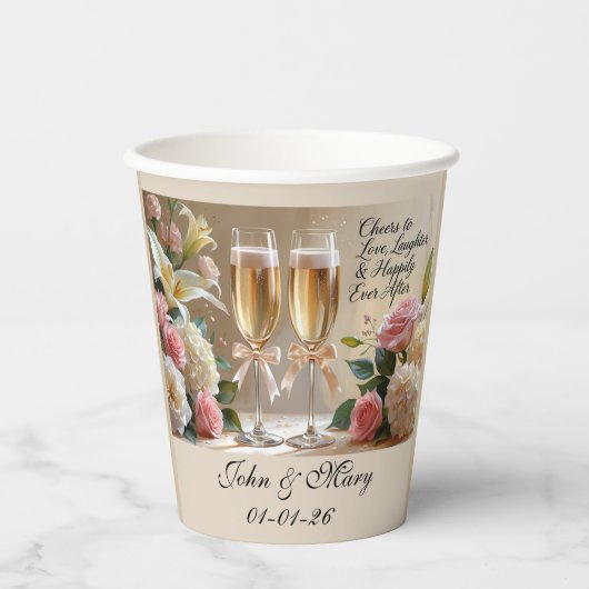 Personalised Wedding Paper Cups 紙コップ (正面)