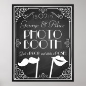 Personalised wedding photo booth sign chalkboard ポスター (正面)