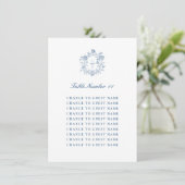 Personalised Wedding Table Number Blue Seating (スタンド正面)