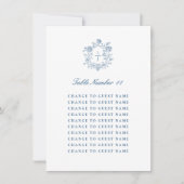 Personalised Wedding Table Number Blue Seating (正面)