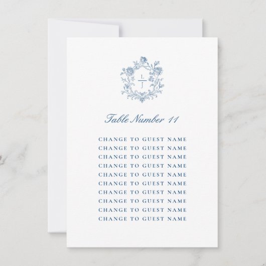 Personalised Wedding Table Number Blue Seating (正面)