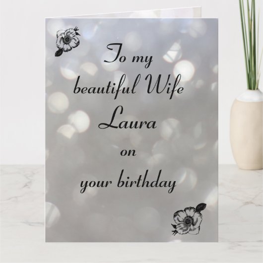 Personalised Wife Birthday カード (正面)
