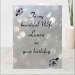 Personalised Wife Birthday カード<br><div class="desc">Stylish personalised Birthday Greeting Card for Wife.</div>