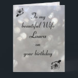Personalised Wife Birthday カード<br><div class="desc">Stylish personalised Birthday Greeting Card for Wife.</div>