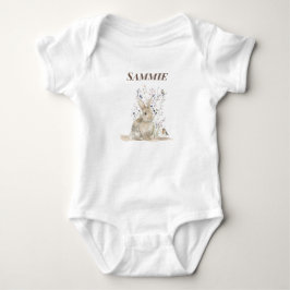 Personalised Woodland Rabbit Baby  ベビーボディスーツ