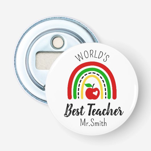 Personalised World's Best Teacher Bottle Opener 栓抜き (正面)
