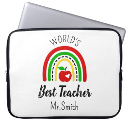 Personalised World's Best Teacher Laptop Sleeve ラップトップスリーブ