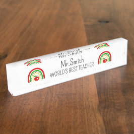 Personalised World's Best Teacher Name Plate デスクネームプレート