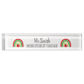 Personalised World's Best Teacher Name Plate デスクネームプレート (正面)