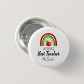 Personalised World's Best Teacher Round badge 缶バッジ (正面&裏面)
