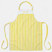 Personalised Yellow And White Stripe Pattern Apron エプロン (正面)
