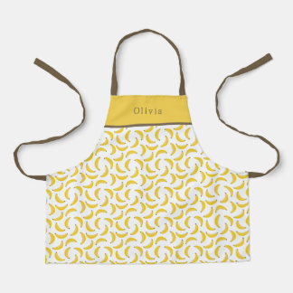 Personalised Yellow Banana Pattern Apron. エプロン