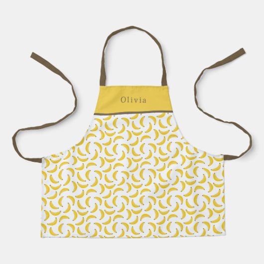 Personalised Yellow Banana Pattern Apron. エプロン (正面)