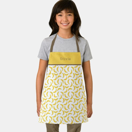 Personalised Yellow Banana Pattern Apron. エプロン (インサイチュ)